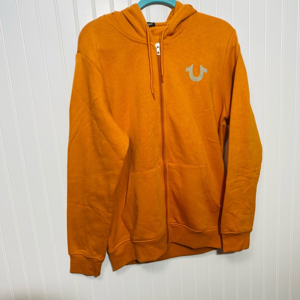 Man True religion, brand, jeans world tour, hoodie, sweater size L